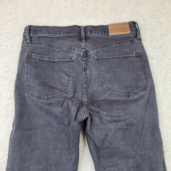 Madewell 9" High-Rise Skinny Jeans Women 29 Black Faded Button Fly Stretch Denim - Picture 7 of 13